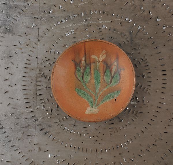 Pennsylvania redware pie plate 19th