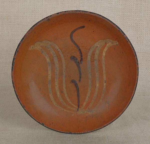 Pennsylvania redware pie plate 19th