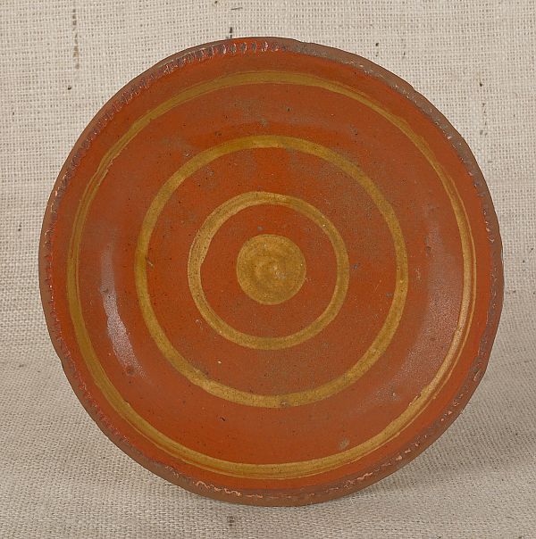 Pennsylvania redware pie plate 19th