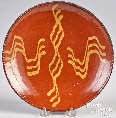 PENNSYLVANIA REDWARE PLATE, 19TH