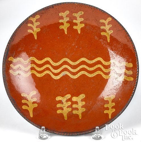 PENNSYLVANIA REDWARE PLATE, 19TH
