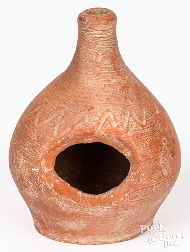 PENNSYLVANIA REDWARE SLIP CUP, 19TH