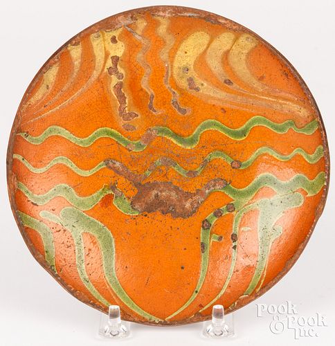 PENNSYLVANIA REDWARE SLIP DECORATED