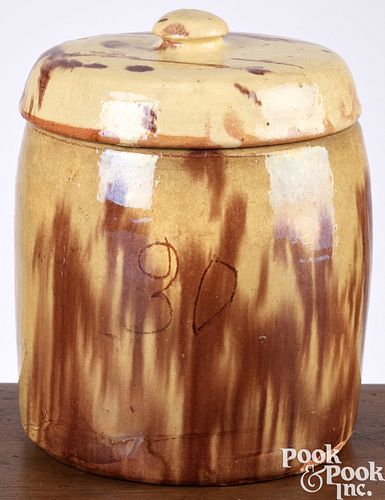 PENNSYLVANIA REDWARE TOBACCO JAR,