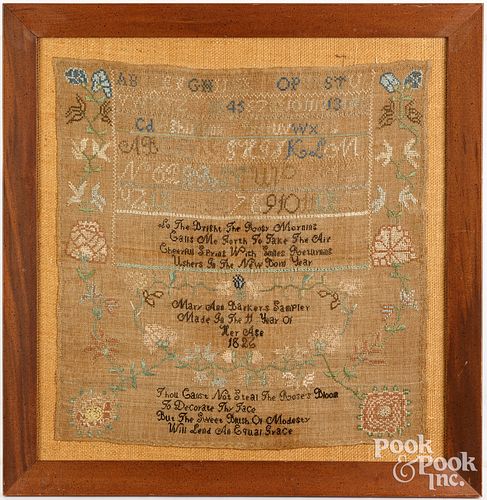 PENNSYLVANIA SILK ON LINEN SAMPLER,