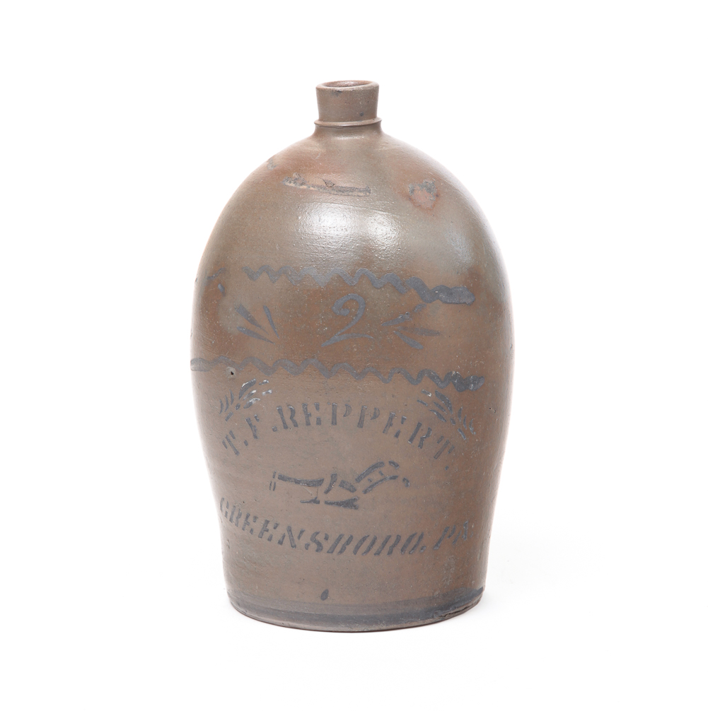 PENNSYLVANIA STONEWARE JUG. Late