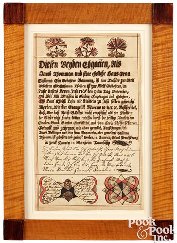 PENNSYLVANIA WATERCOLOR FRAKTUR