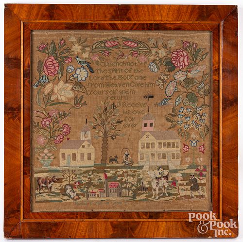 PENNSYLVANIA WOOL ON LINEN SAMPLER,