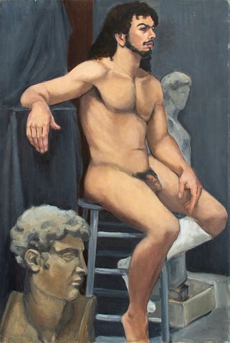 PENNY PURPURA NUDE MAN IN STUDIO