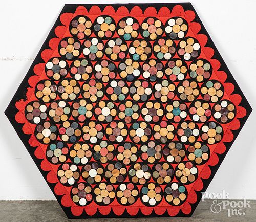 PENNY RUG, LATE 19TH C.Penny rug,