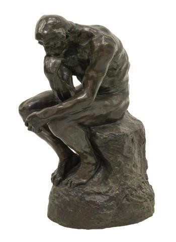PENSEUR BRONZE AFTER AUGUSTE RODIN,