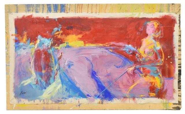 PEP SUARI (B.1957) PAINTING WOMAN