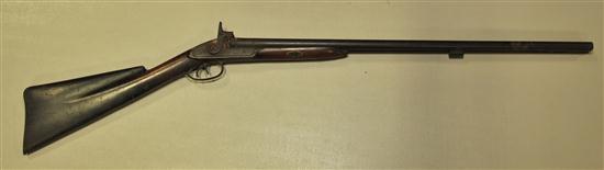 PERCUSSION DOUBLE BARREL SHOTGUN.