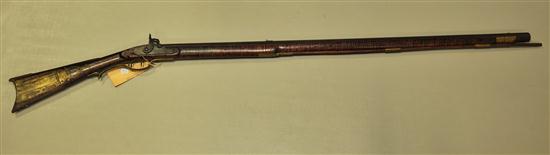 PERCUSSION RIFLE. Fullstock curly