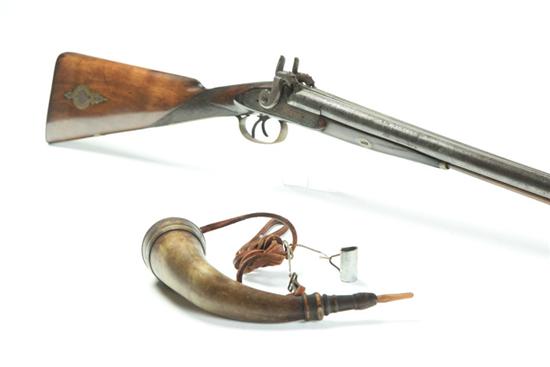 PERCUSSION SHOTGUN & POWDERHORN. 
