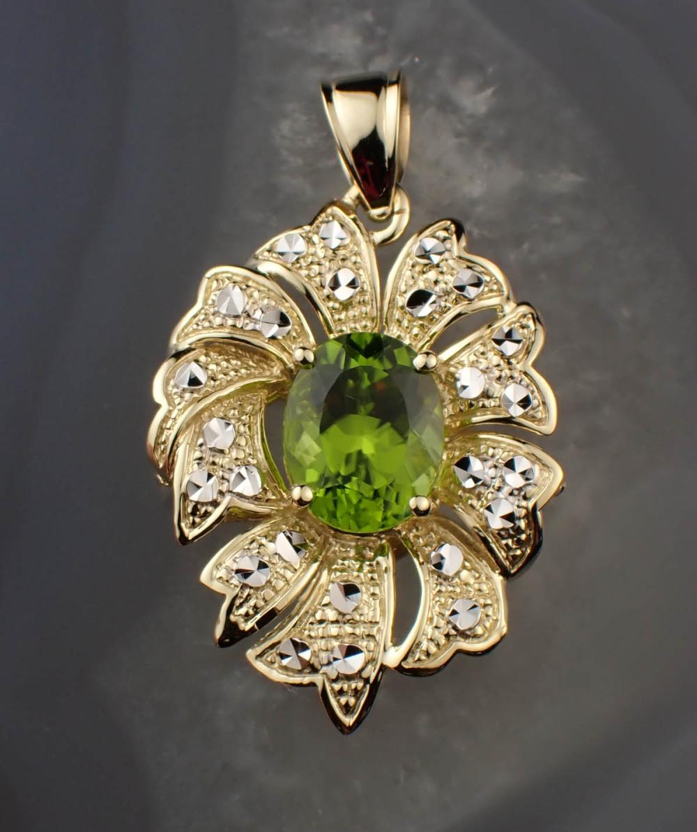 PERIDOT AND FOURTEEN KARAT GOLD