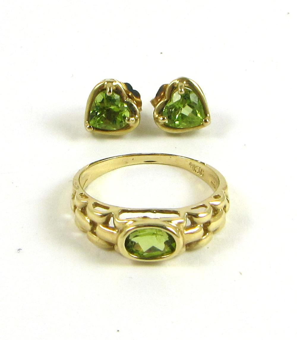 PERIDOT AND FOURTEEN KARAT GOLD