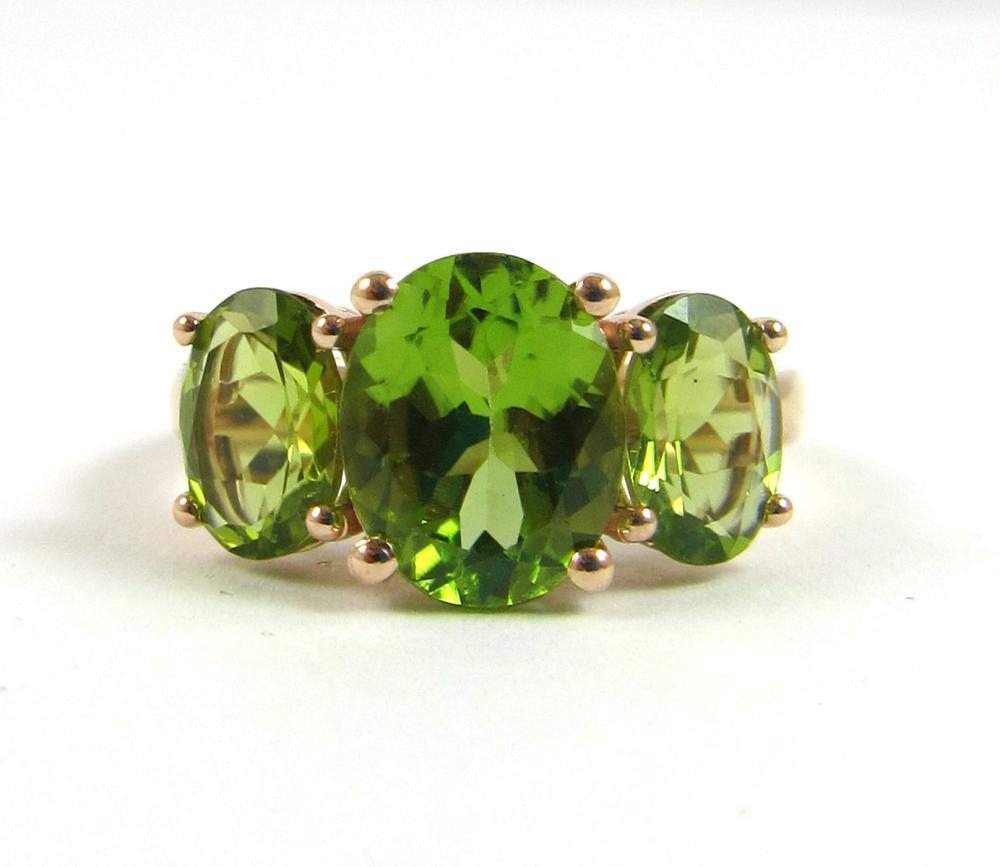 PERIDOT AND FOURTEEN KARAT ROSE