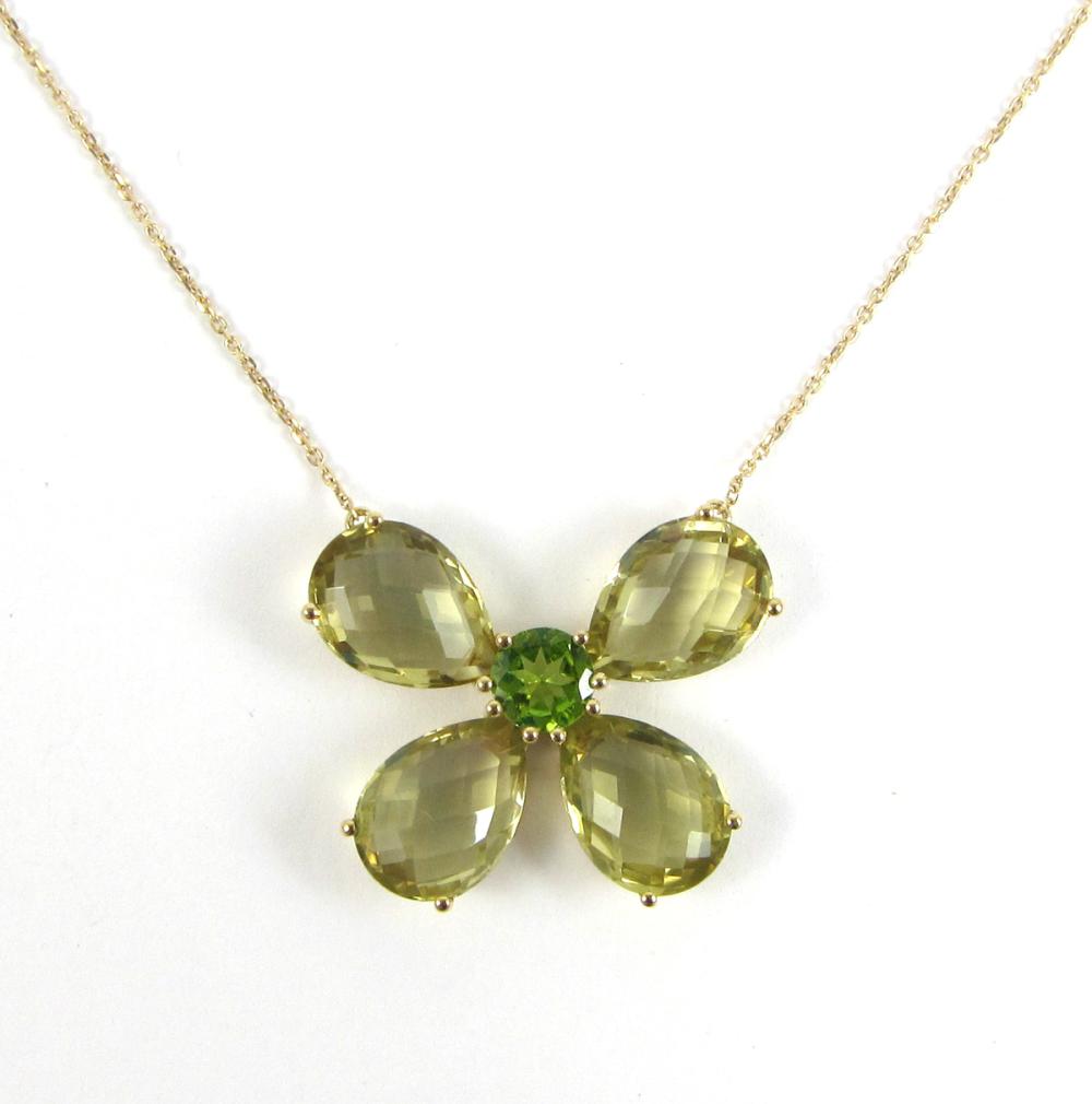 PERIDOT AND LEMON CITRINE PENDANT