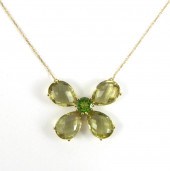 PERIDOT AND LEMON CITRINE PEND