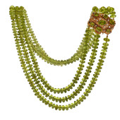 PERIDOT, DIAMOND, 14K ROSE GOL