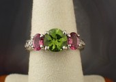 PERIDOT, PINK TOURMALINE AND W