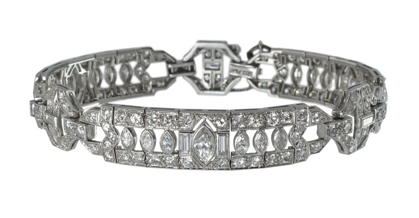 PERIOD ART DECO DIAMOND BRACELET:
