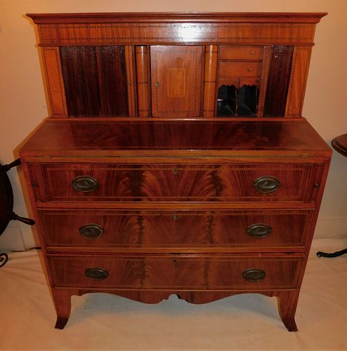 PERIOD INLAID TAMBOUR DESKFine