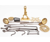 PERIOD IRON AND BRASS UTENSILS