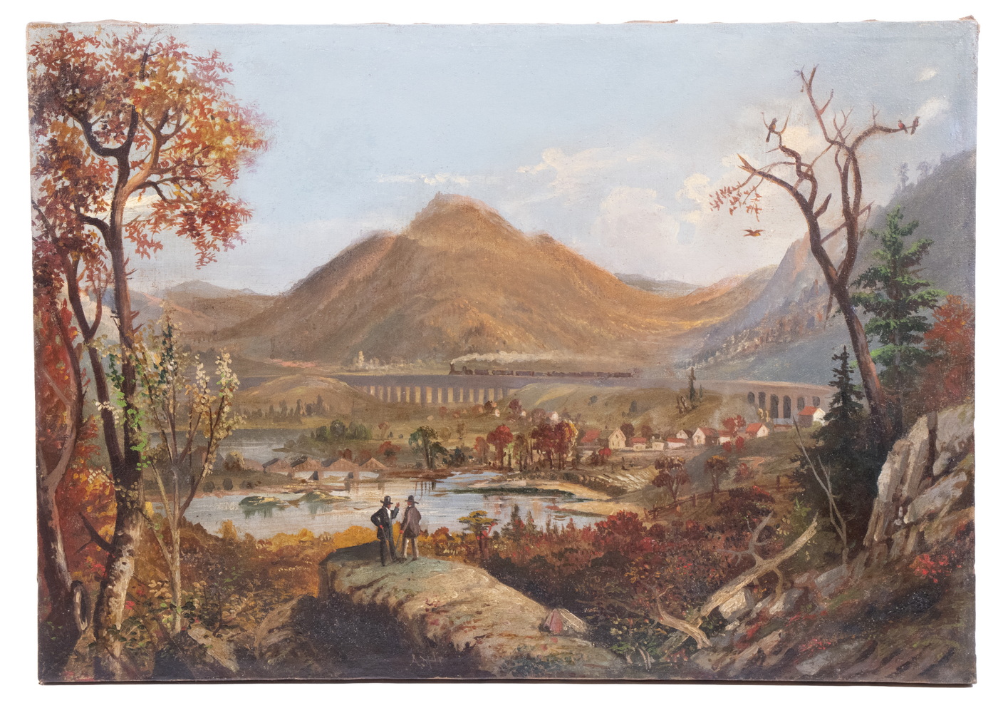 PERIOD PAINTING OF LANDMARK PENN