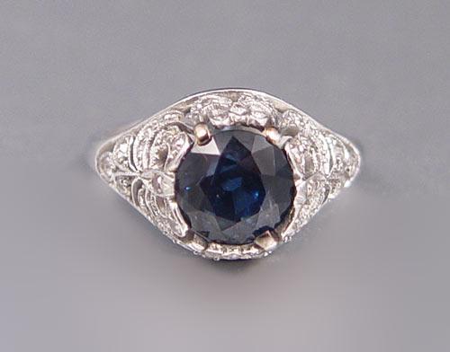 PERIOD SAPPHIRE & DIAMOND RING