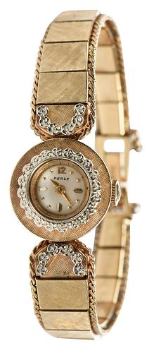 PERLE 14KT. WATCH19mm case, back of