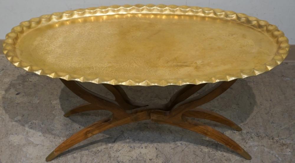 PERSIAN BRASS TRAY ON A FOLDING