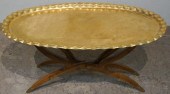 PERSIAN BRASS TRAY ON A FOLDIN