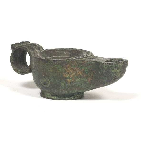 PERSIAN BRONZE OIL LAMP  1 ¾" x 4