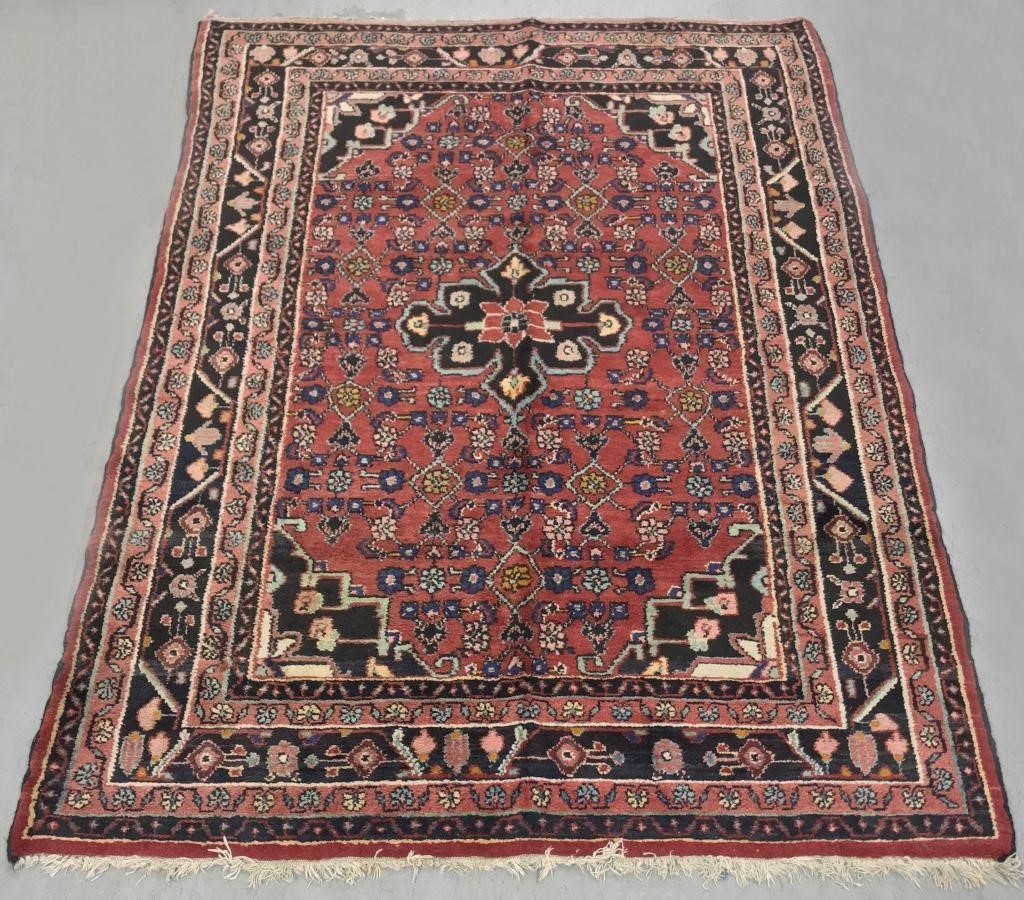 Persian center hall carpet with red