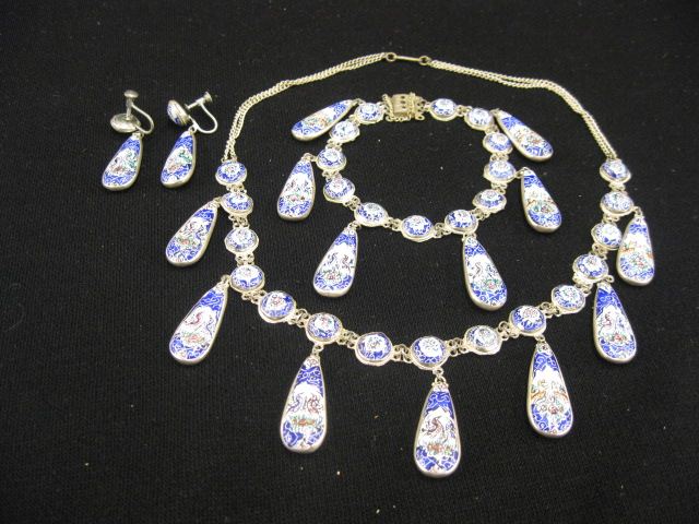 Persian Enameled Sterling Jewelry