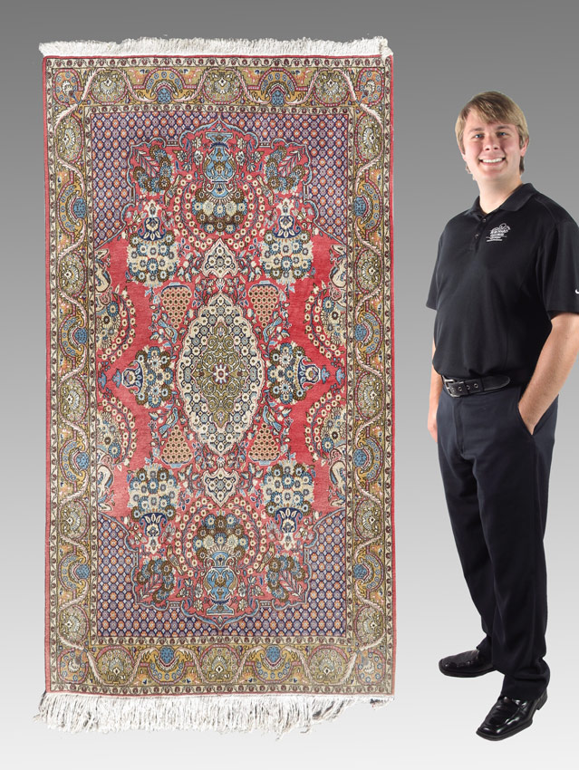PERSIAN HAND KNOTTED WOOL RUG 4'