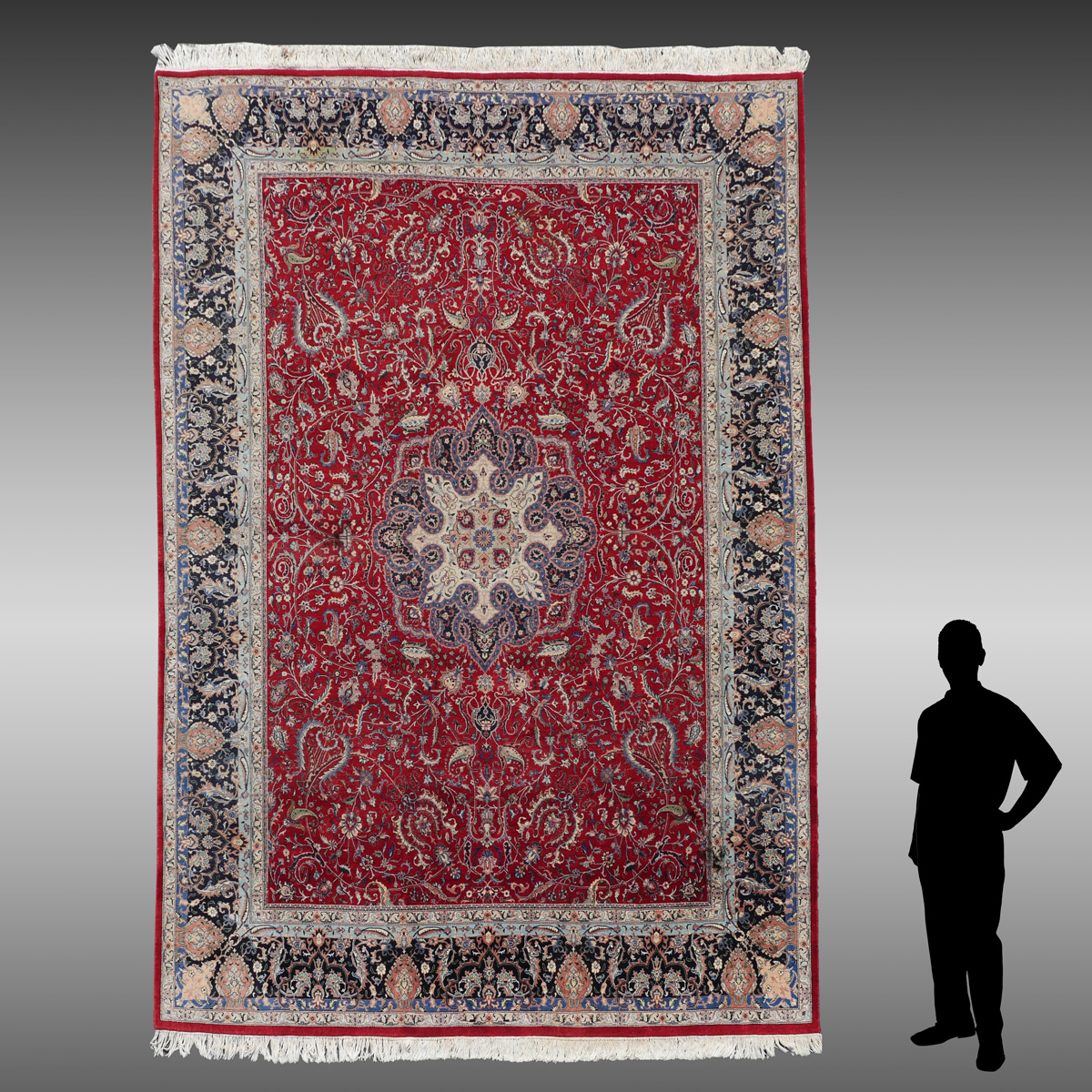 PERSIAN HAND KNOTTED WOOL RUG,