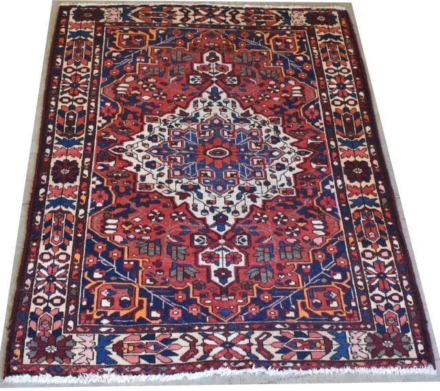 PERSIAN HAND-TIED HAMADAN WOOL RUG,
