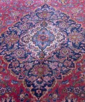 PERSIAN HAND-TIED KASHAN RUG,