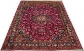PERSIAN HAND-TIED MASHAD RUG,
