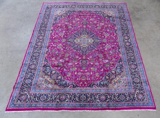 PERSIAN HAND-TIED WOOL KASHMAR RUG,