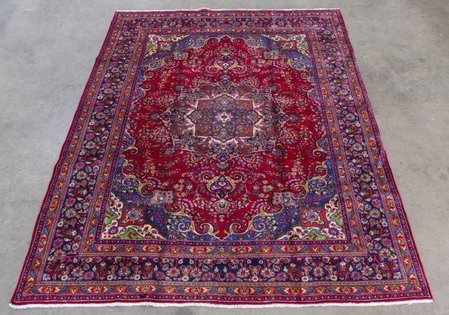 PERSIAN HAND-TIED WOOL MAHAL RUG,