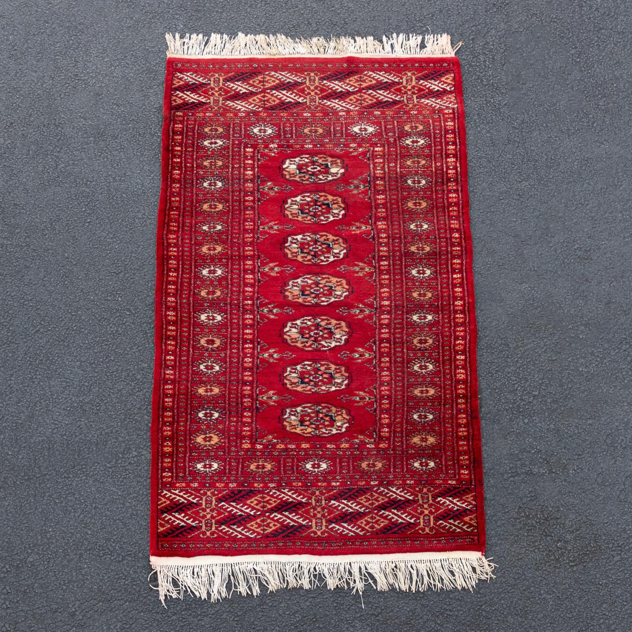 PERSIAN HAND WOVEN BOKARA RUG, 3'2"