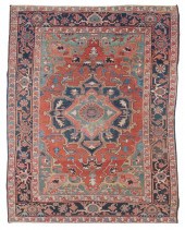 PERSIAN HERIZ RUG: 5’10” X 4’7