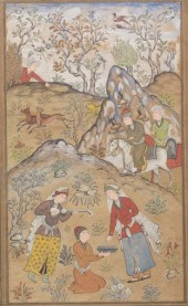 PERSIAN ILLUMINATION PAINTING,