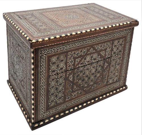 PERSIAN INLAID DROP FRONT DESK,