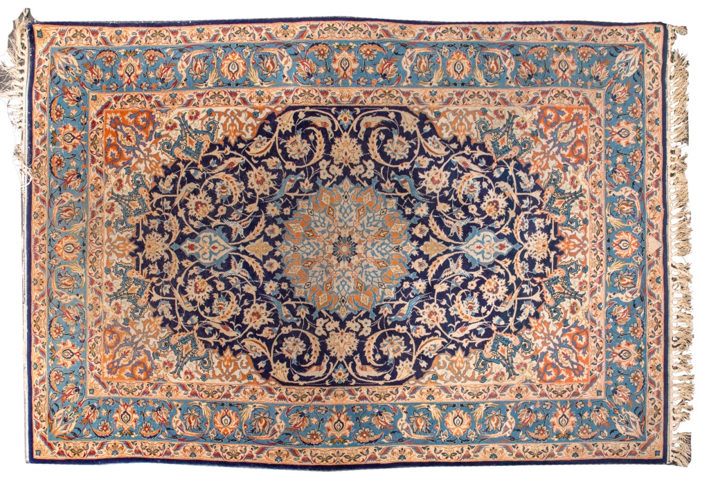 PERSIAN ISFAHAN HAND KNOTTED SILK