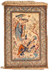 PERSIAN ISFAHAN PICTORIAL RUG,